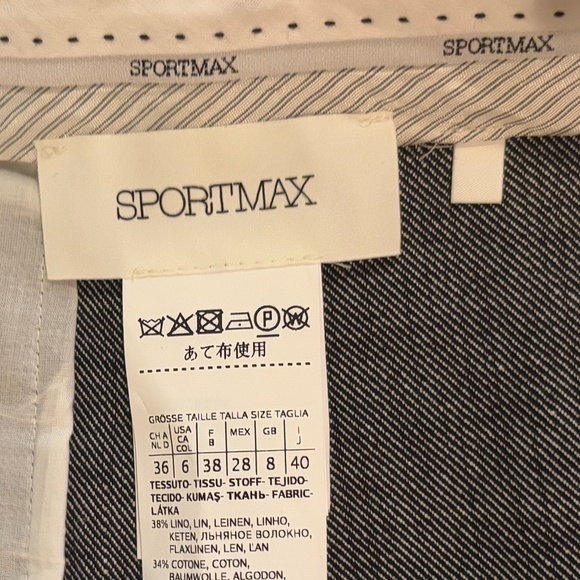 MaxMara SportMax Gray/Black Stretch Linen/Cotton Bermuda Capri Shorts - Picture 7 of 11